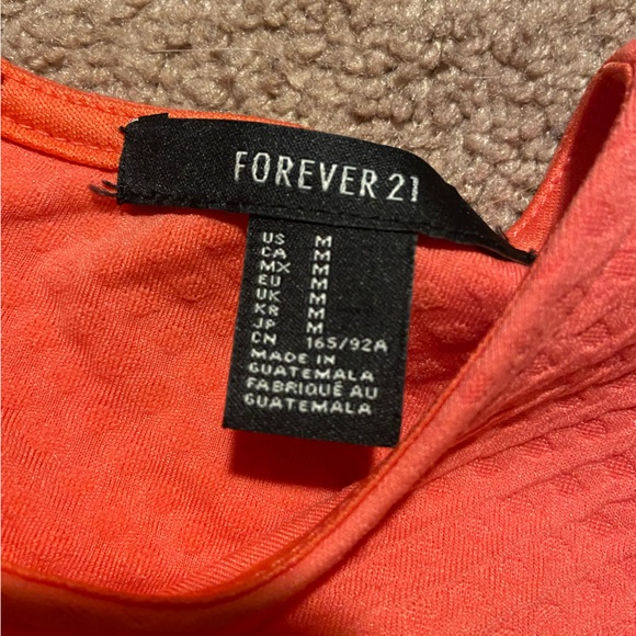 ★ Forever 21 bright pink/salmon midi dress. A-line, flares out at hips. - Picture 3 of 4